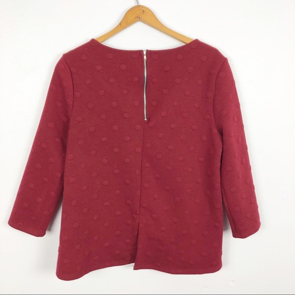 Anthropologie W5 Dotted Textured Top Red S - Picture 2 of 7